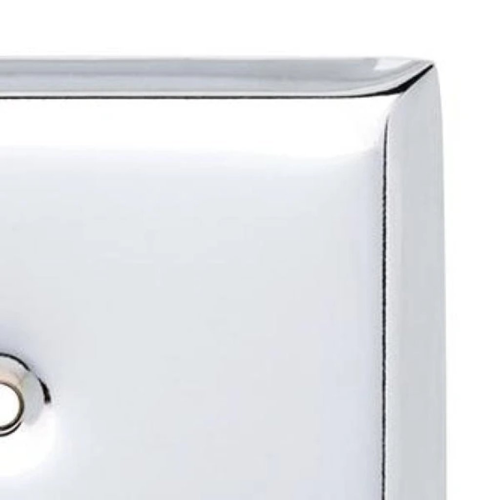 Hampton Bay Stamped Square Decorative Double Switch Plate, Polished Chrome Damaged Box-outlets, switches, & plates-Tool Mart Inc.