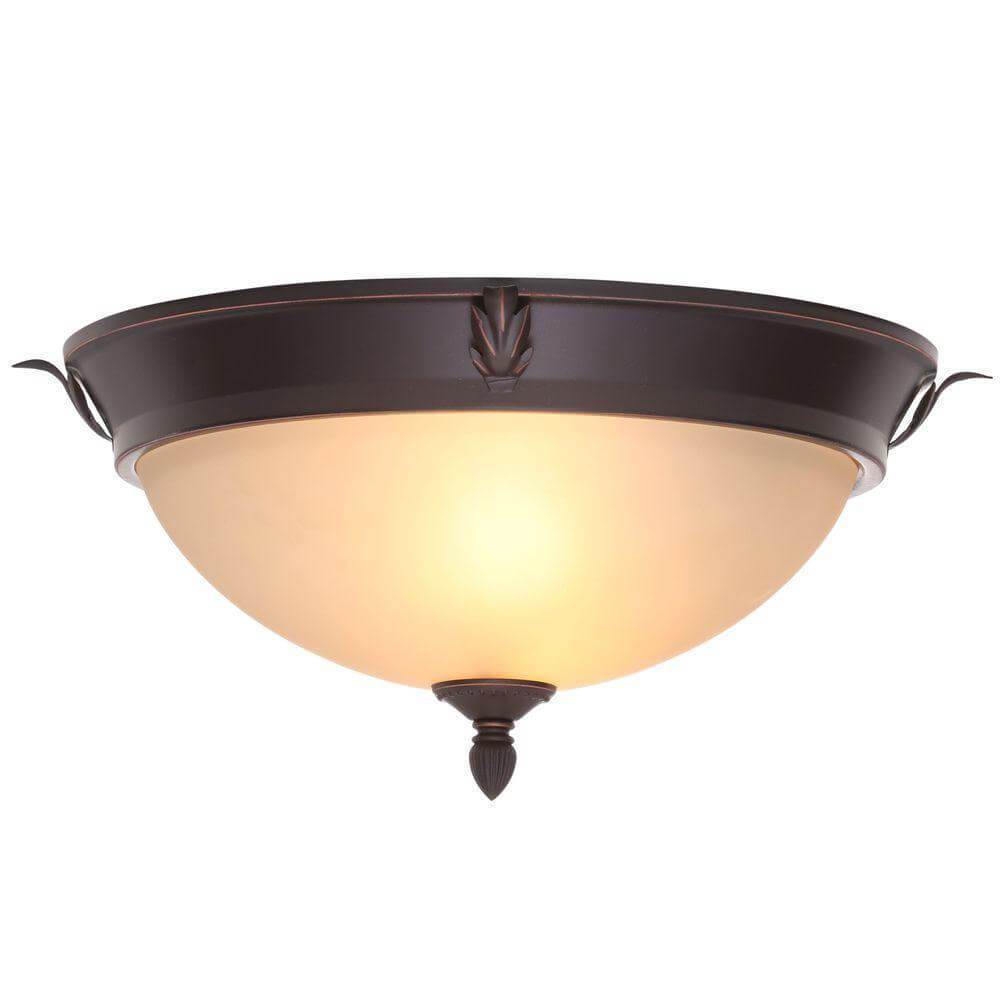 Hampton Bay two-light oil-rubbed bronze flush mount damaged box-Lighting-Tool Mart Inc.