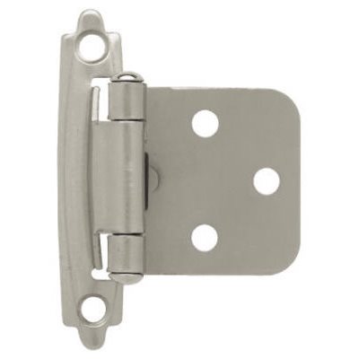 Liberty Satin Nickel Self-Closing Overlay Cabinet Hinge (5-Pairs)