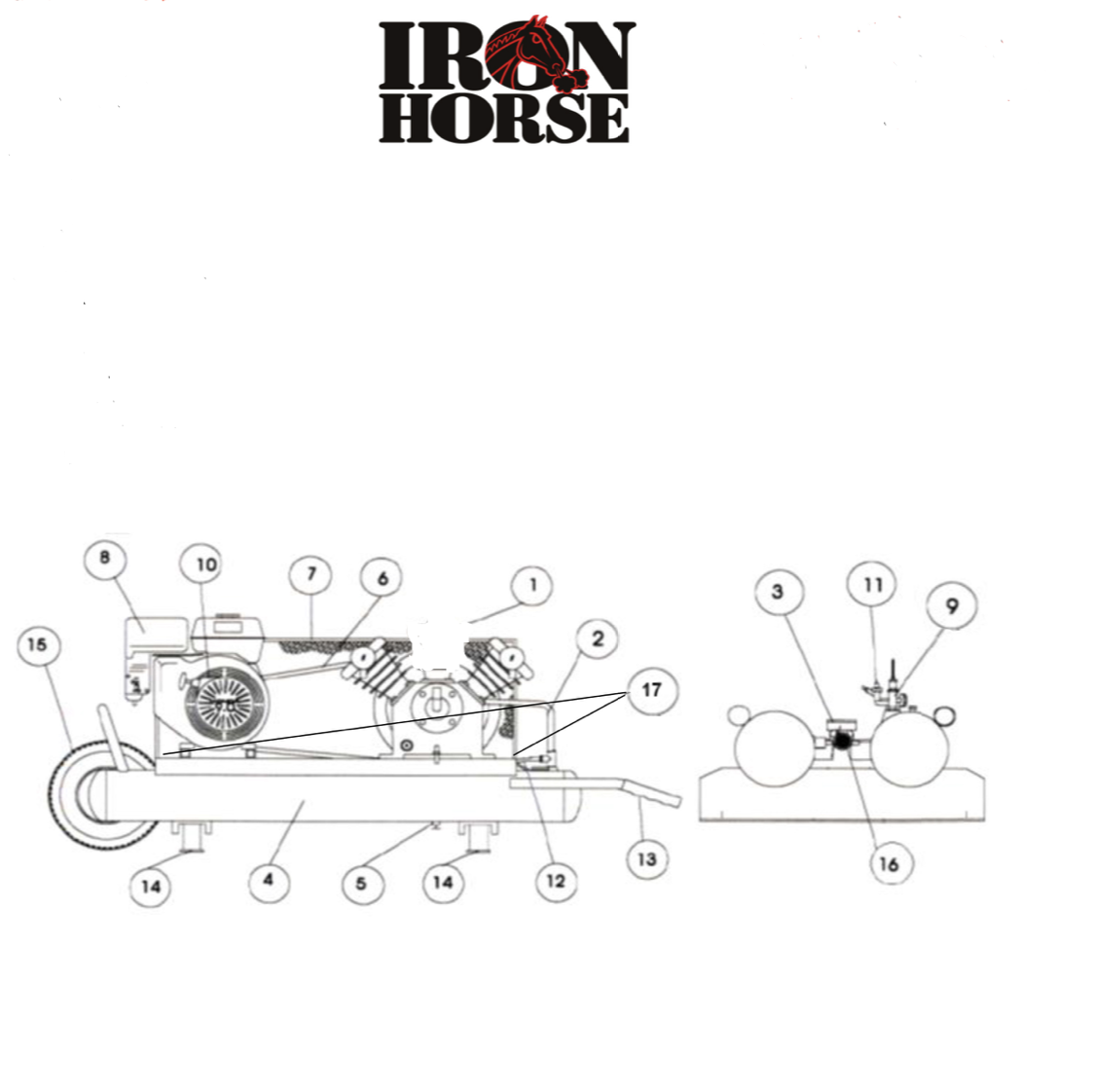 Iron Horse Electric Start Air Compressor-iron horse air compressors-Tool Mart Inc.