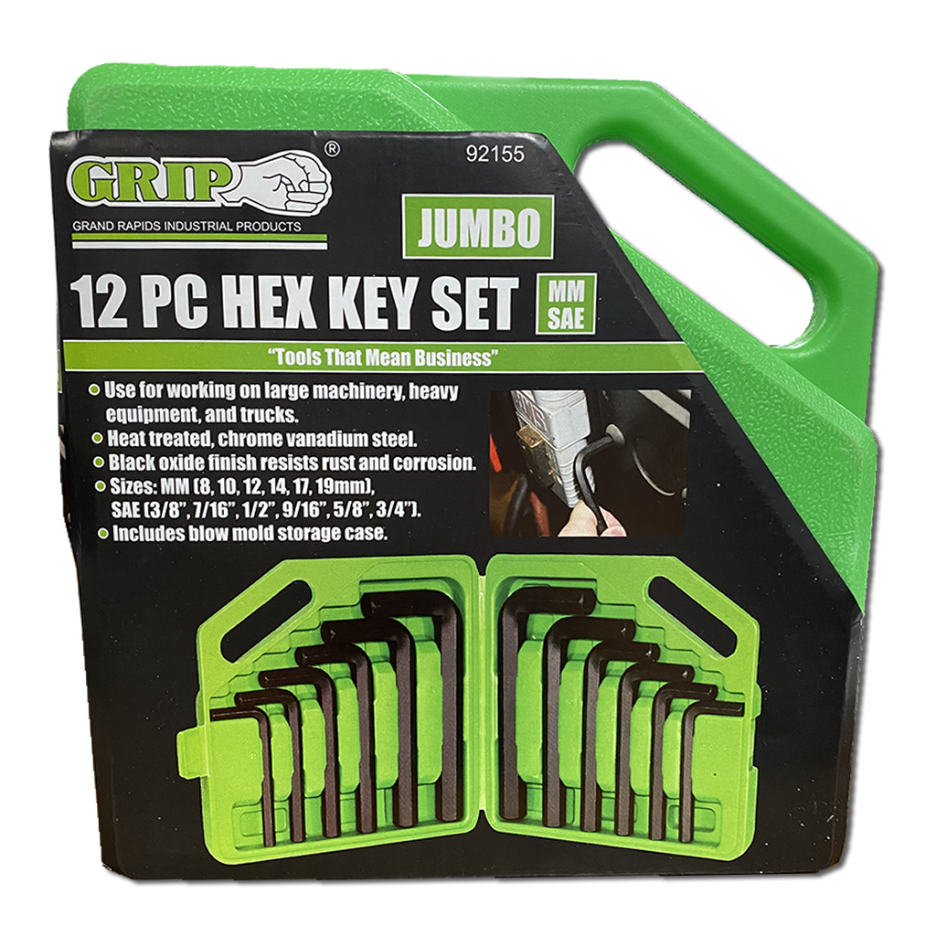 12 Piece Jumbo Hex Key Set MM SAE