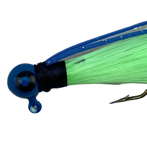 Paps Hair Jig 5 Pack Blue Head Green Tail 1/16 oz