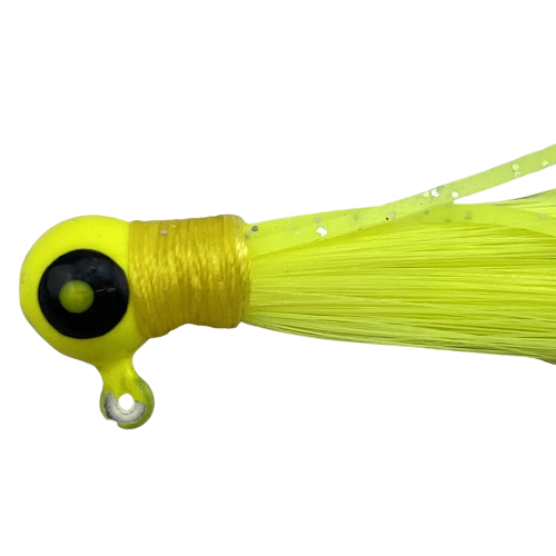 1 4 oz Paps Hair Jig 5 Pack Yellow Head Yellow Tail