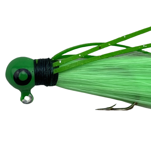 Paps Hair Jig 5 Pack Green Head Green Tail 1/16 Ounce