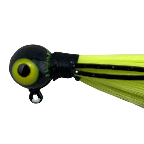 Paps Hair Jig 5 Pack Black Head Yellow Tail