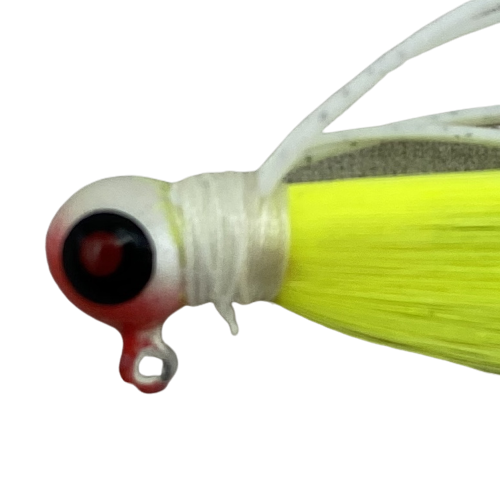 Paps Hair Jig 5 Pack Red White Head Yellow Tail
