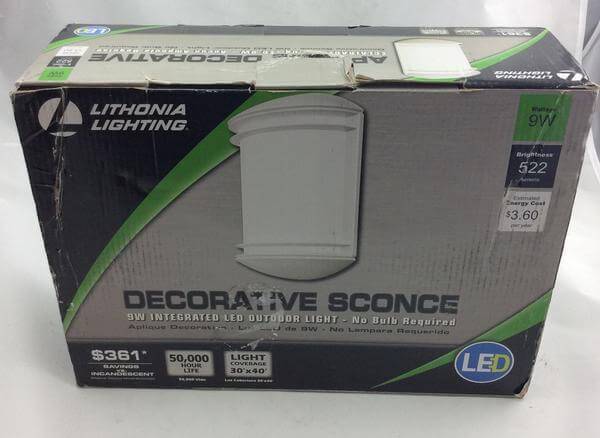 OLCS White Outdoor Integrated LED Wall Mount Sconce Damaged Box-Lighting-Tool Mart Inc.