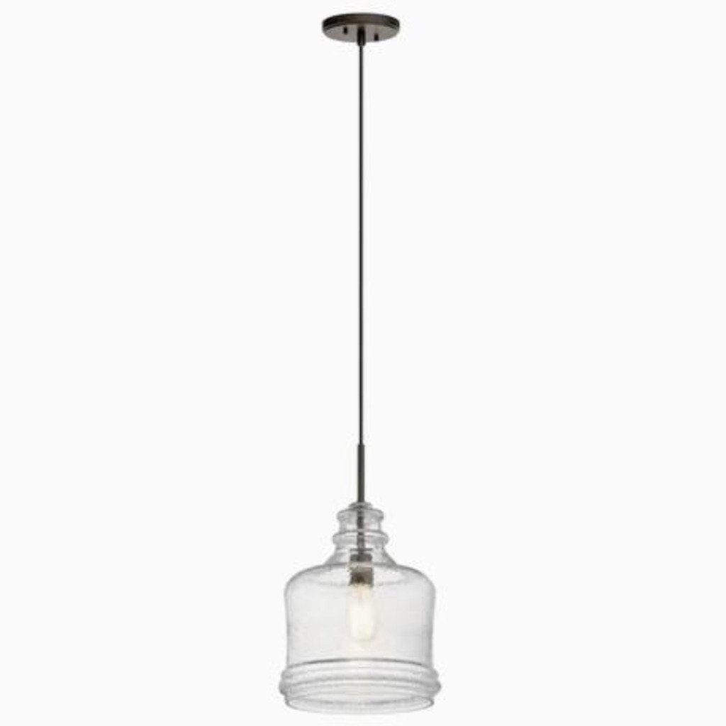 Kichler Oil Rubbed Bronze Glass Jar Pendant Light