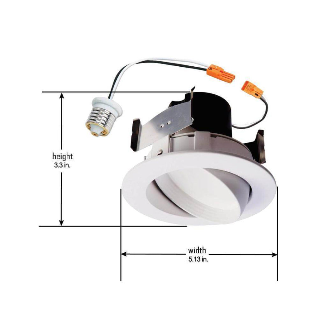 RA 4 in. White Integrated LED Recessed Light Adjustable Gimbal Retrofit Trim with Selectable Damaged Box-recessed fixtures-Tool Mart Inc.