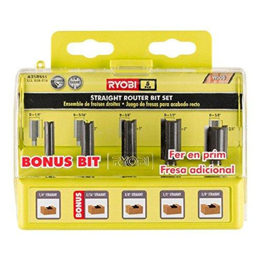 Ryobi Straight Router Bit Set (5-Piece)