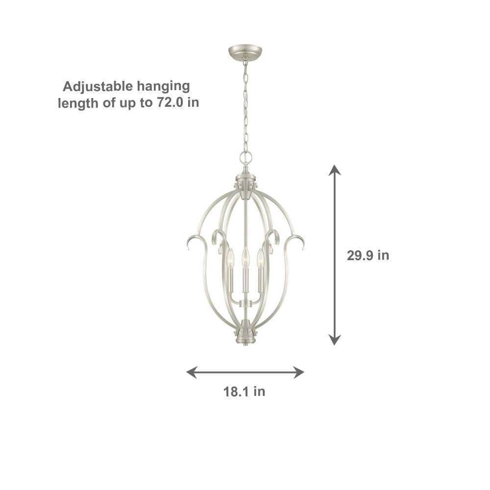 Sherwood 3-Light Steel Brushed Nickel Hanging Pendant Damaged Box-Lighting-Tool Mart Inc.