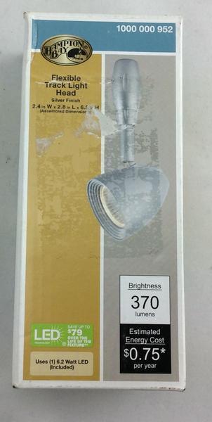 Silver LED Flex Track Lighting Fixture with Metal Shade Damaged Box-Lighting-Tool Mart Inc.