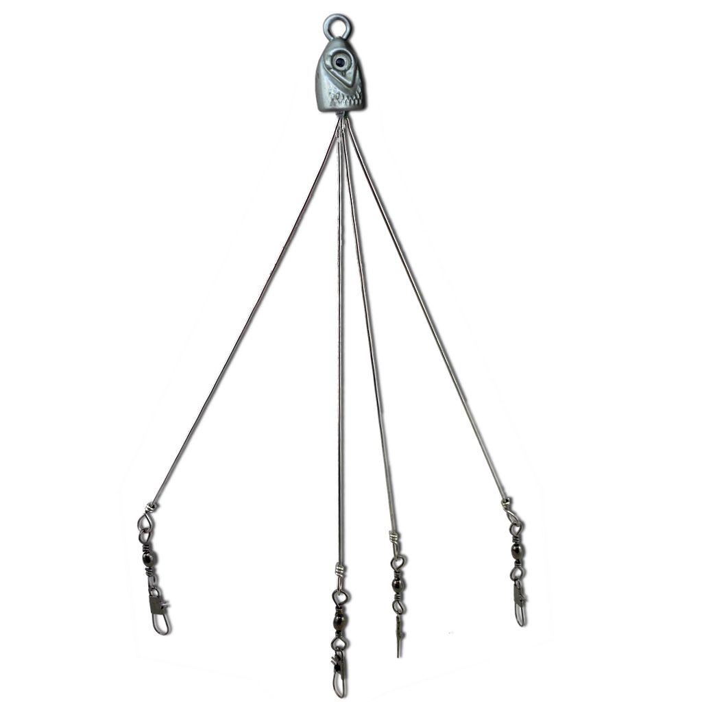Paps Umbrella Fishing Rig 2 Pack 4 Hook Silver