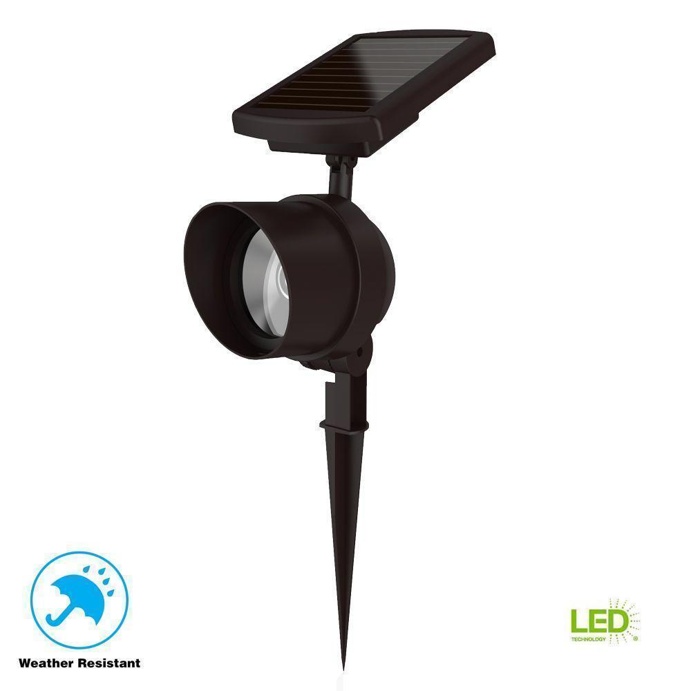 Solar Bronze Outdoor Integrated LED Color Changing Smart-Focus Landscape Spot Light *Damaged Box*-solar lights-Tool Mart Inc.