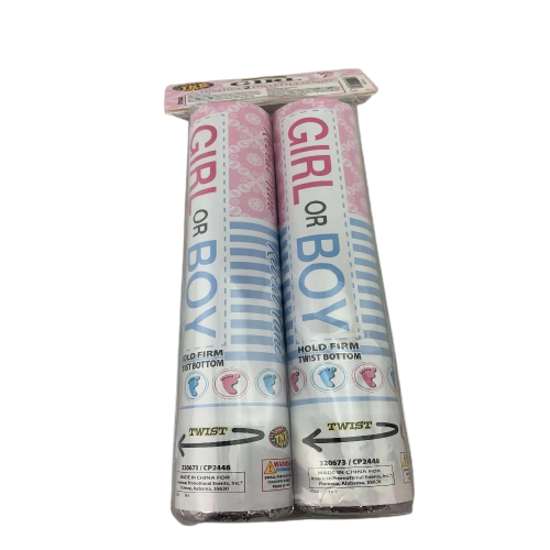 TNT GIRL Gender Reveal Confetti Poppers