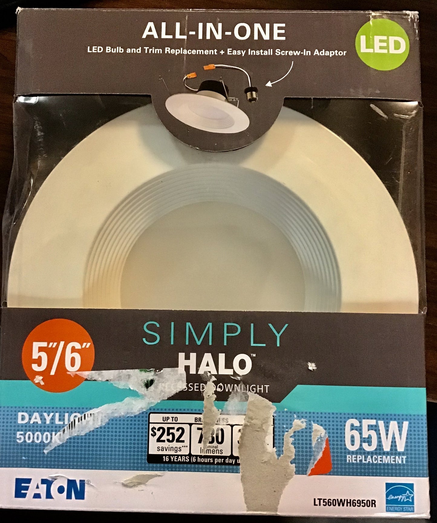 White integrated LED recessed ceiling light retrofit trim damaged box-recessed fixtures-Tool Mart Inc.