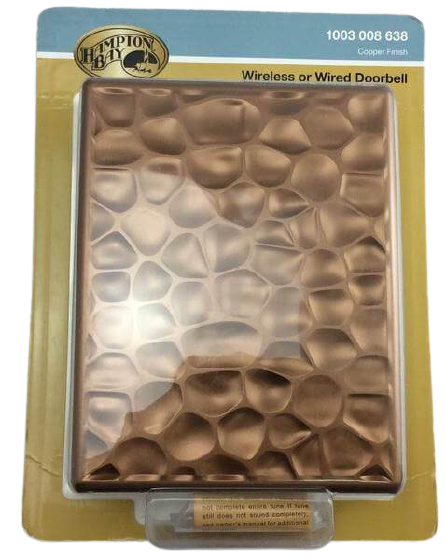 Wireless or Wired Doorbell Hammered Copper Design Damaged Package