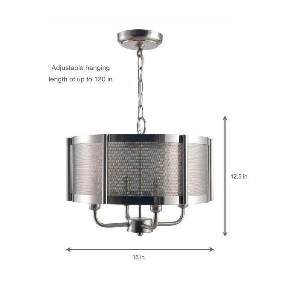 World Imports WI-8949-37 Xena Collection 4-Light Brushed Nickel Indoor Chandelier Damaged Box-Lighting-Tool Mart Inc.