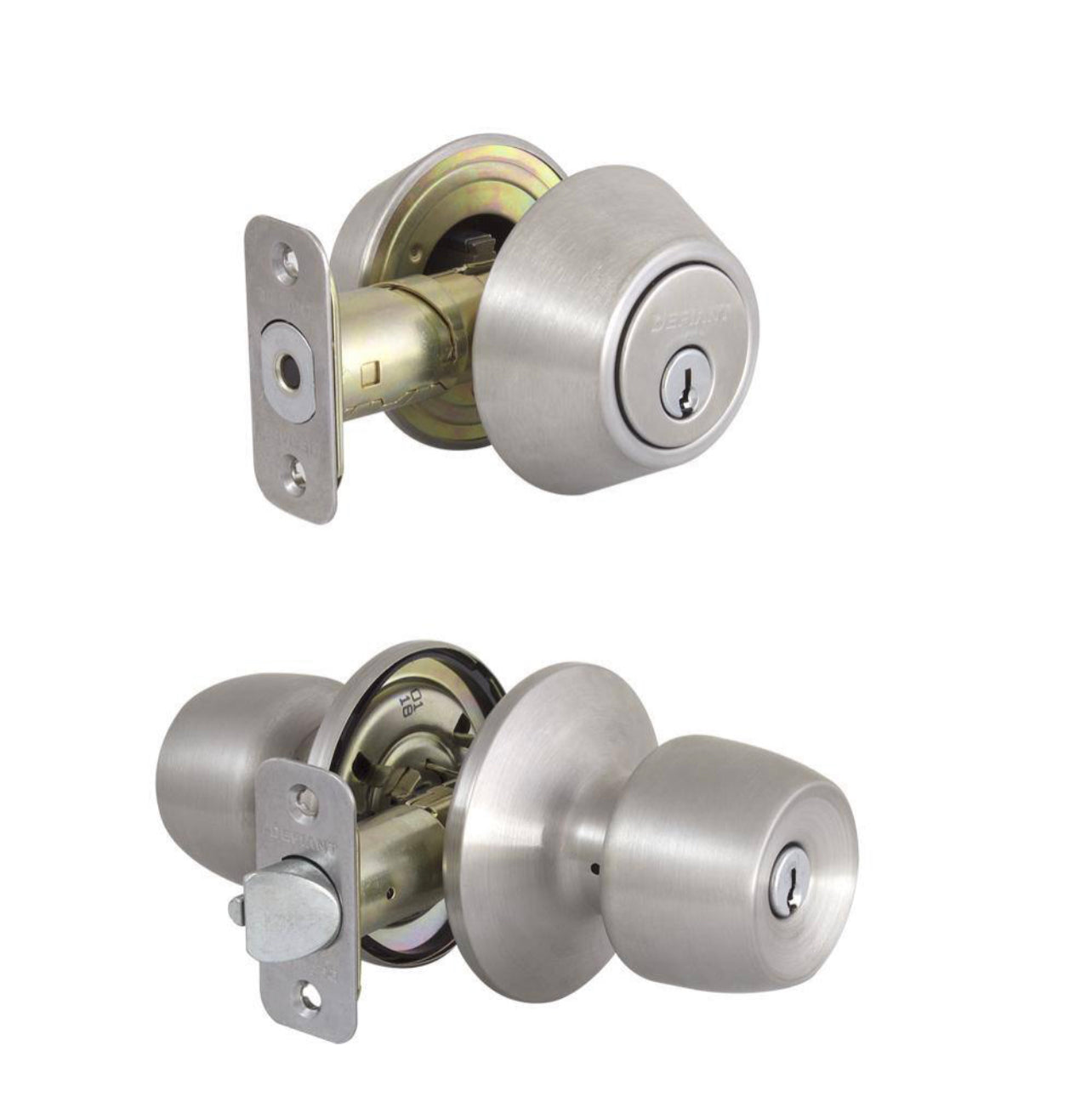 Defiant Brandywine Stainless Steel Combo Pack with Double Cylinder Deadbolt Damaged Box