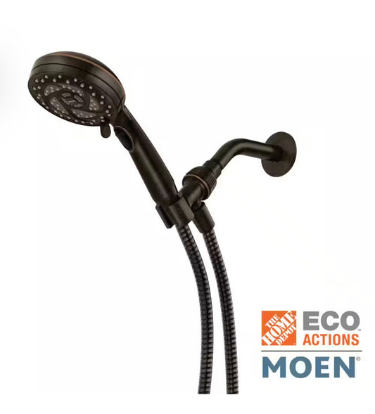Moen Propel 5 Spray 4.5 in. Single Wall Mount Low Flow Handheld Adjustable Shower Head in Mediterranean Bronze Damaged Box