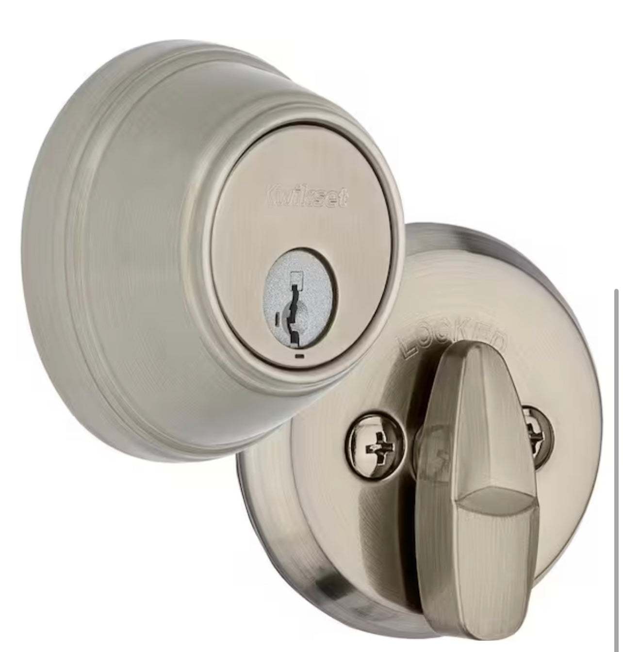 Kwikset 816 Single Cylinder Satin Nickel Key Control Deadbolt Featuring SmartKey Security with Microban Antimicrobial Technology Damaged Box