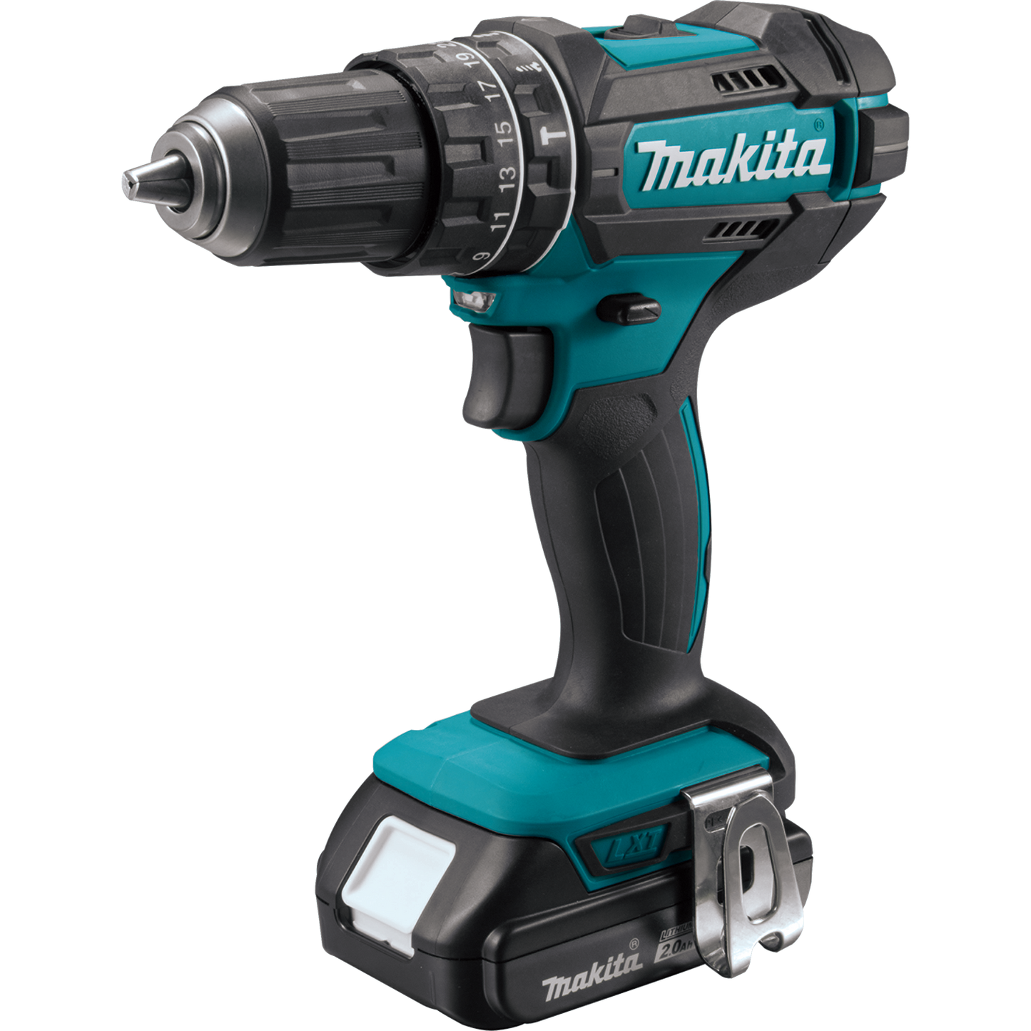 Makita 18 Volt LXT Lithium Ion Compact Cordless 1/2 Inch Hammer Driver Drill Kit (2.0Ah) Factory Serviced