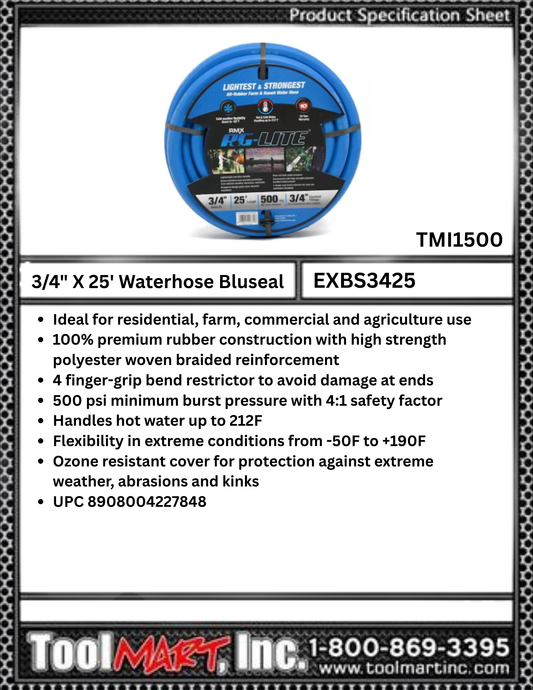 EXBS3425 3/4" x 25' Water hose Blusesal