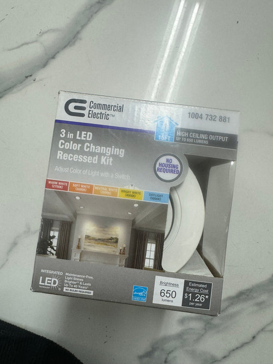 Commercial Electric 3 Inch LED Color Changing Recessed Kit Damaged Box