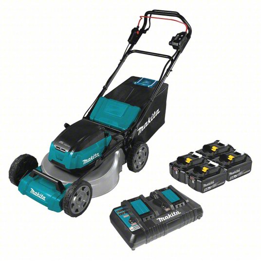 Makita 36V (18V X2) LXT Brushless 18 Inch Self‑Propelled Commercial Lawn Mower Kit with 4 Batteries (5.0Ah) Factory Serviced