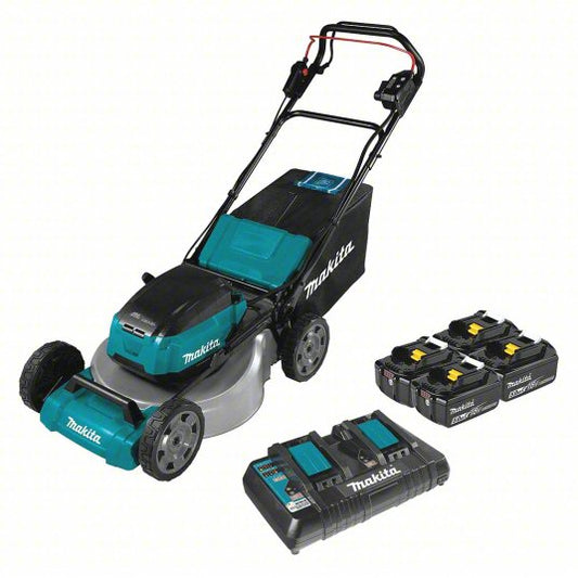 Makita 36V (18V X2) LXT Brushless 18 Inch Self‑Propelled Commercial Lawn Mower Kit with 4 Batteries (5.0Ah) Factory Serviced