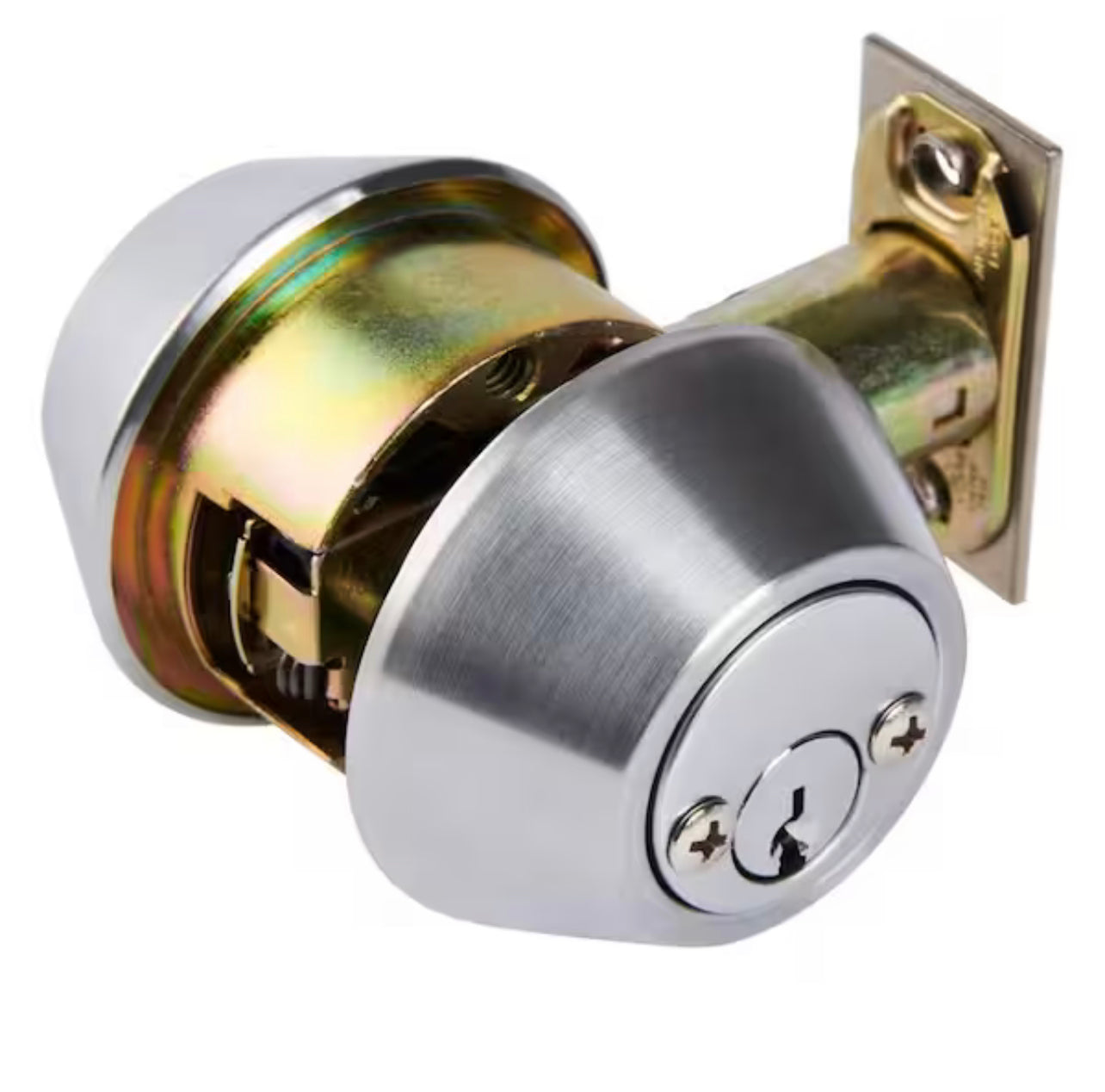 Universal Hardware Industrial Duty Commercial Double Cylinder Deadbolt, UL 3-Hr Fire ANSI Grade 1, Satin Chrome Finish Damaged Box