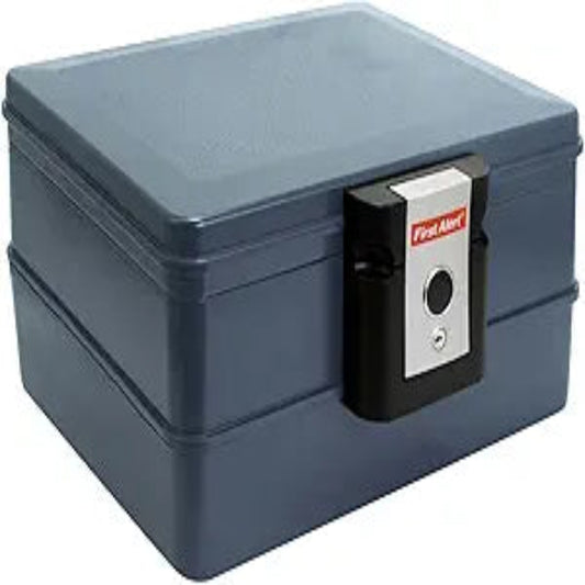 First Alert .39 CU' Waterproof 30 Minute Fire Chest With Carry Handle And Key Lock