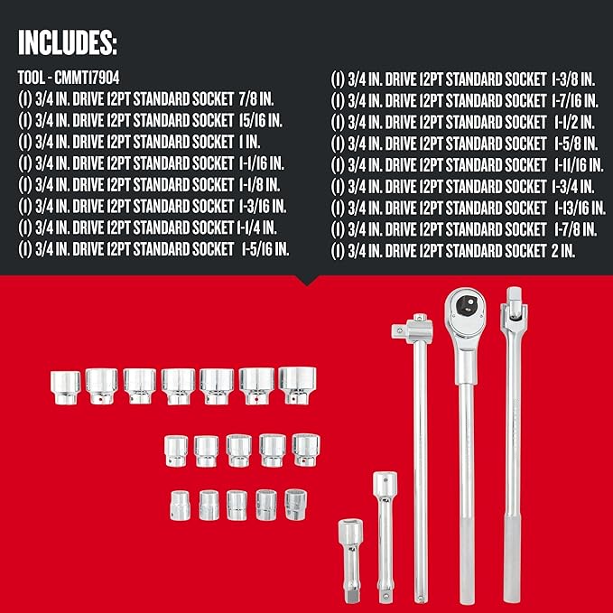 CRAFTSMAN 22-Piece Standard (SAE) and Metric Polished Chrome Mechanics Tool Set