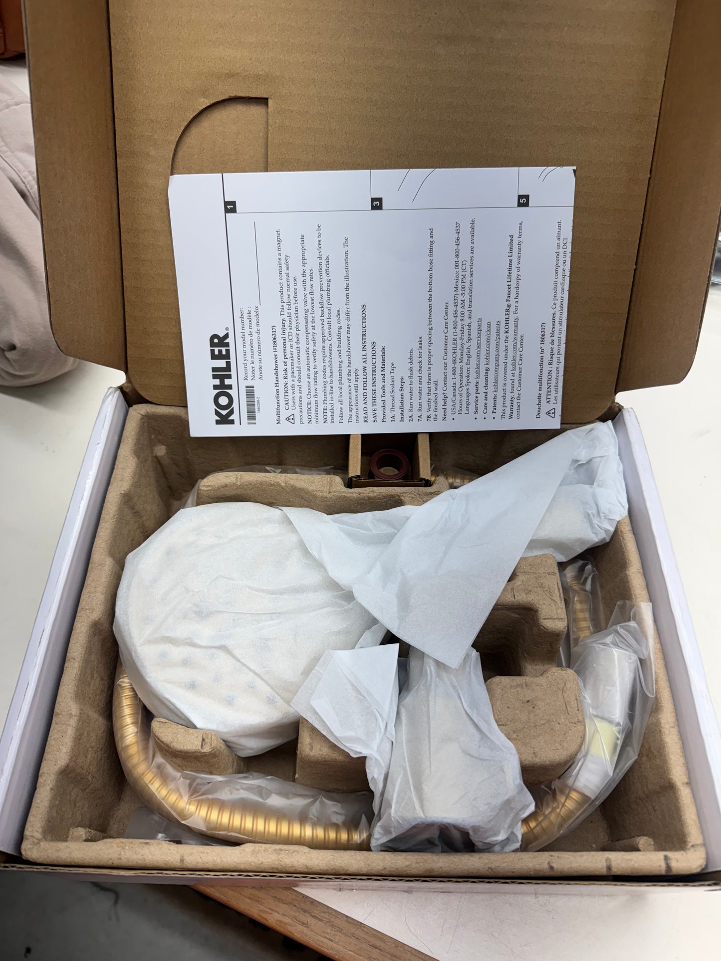 Kohler Assert Modern Brass Multifunction Shower Head Open Box