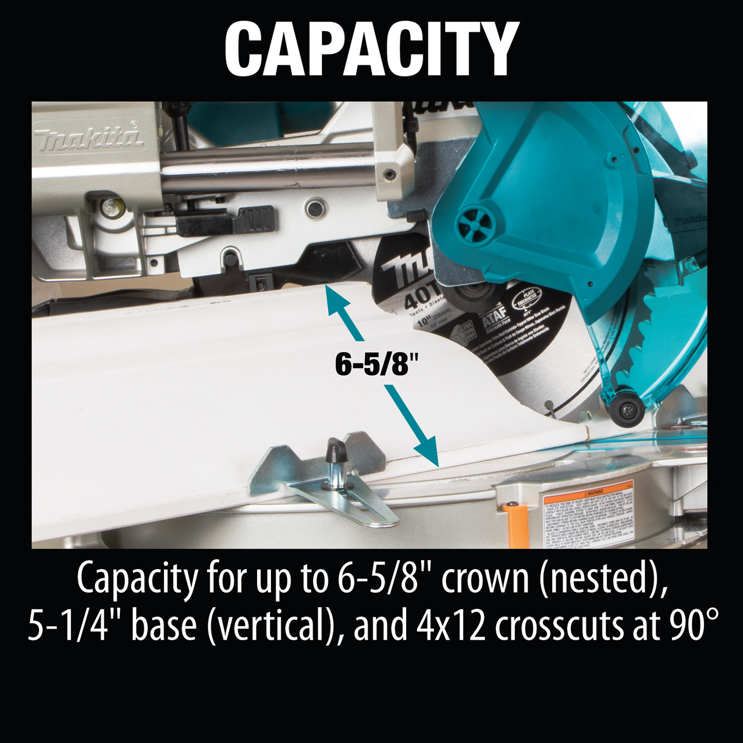 Makita 36 Volt LXT Brushless 10 Inch Dual Bevel Sliding Compound Miter Saw With Laser Kit Factory Serviced