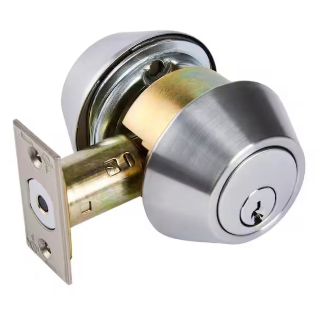 Universal Hardware Industrial Duty Commercial Double Cylinder Deadbolt, UL 3-Hr Fire ANSI Grade 1, Satin Chrome Finish Damaged Box