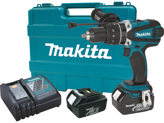 Makita 18 Volt LXT 1/2 Inch Hammer Driver Drill Kit Factory Serviced