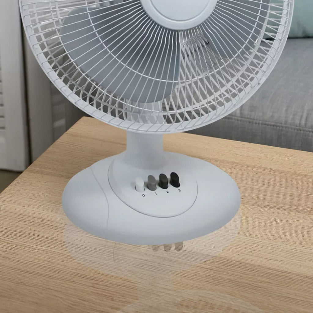 Cool Living 3 Speed Oscillating 12 Inch White Table Fan