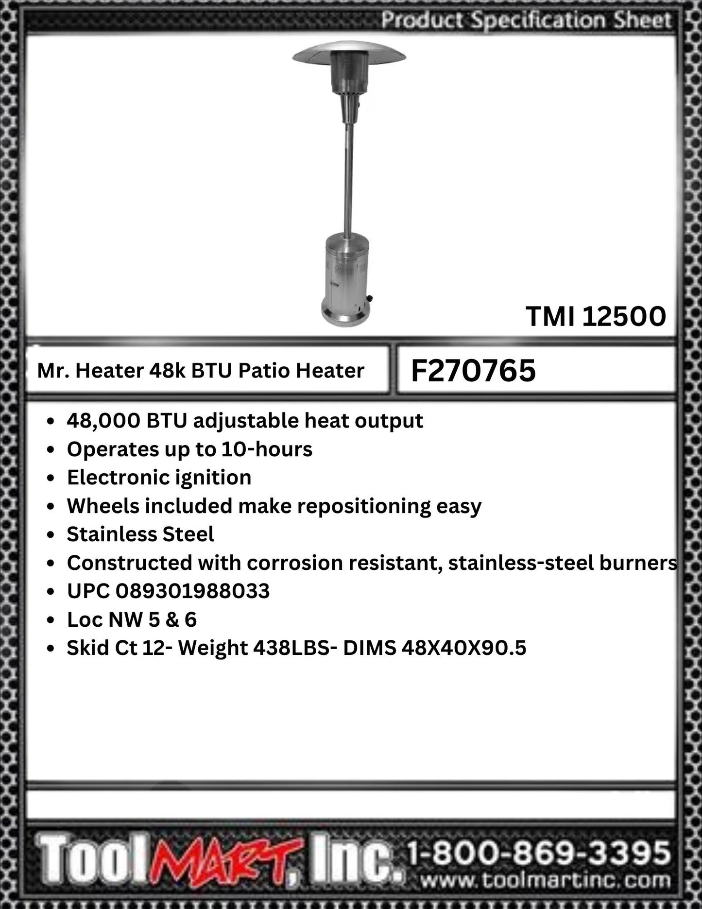 Mr Heater 48k BTU Patio Heater