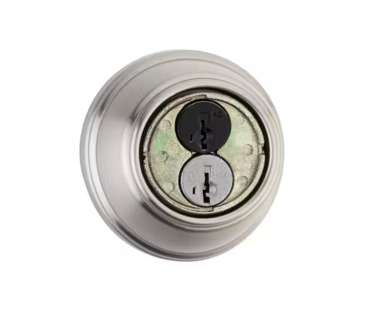 Kwikset 816 Single Cylinder Satin Nickel Key Control Deadbolt Featuring SmartKey Security with Microban Antimicrobial Technology Damaged Box