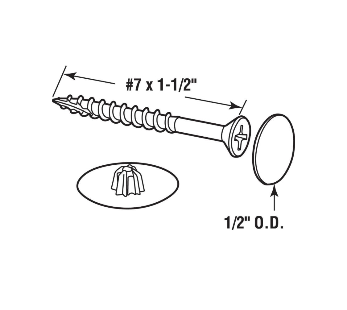 Prime-Line EP 16044 Screw Cap Cover, Plastic Construction, White 10 pck