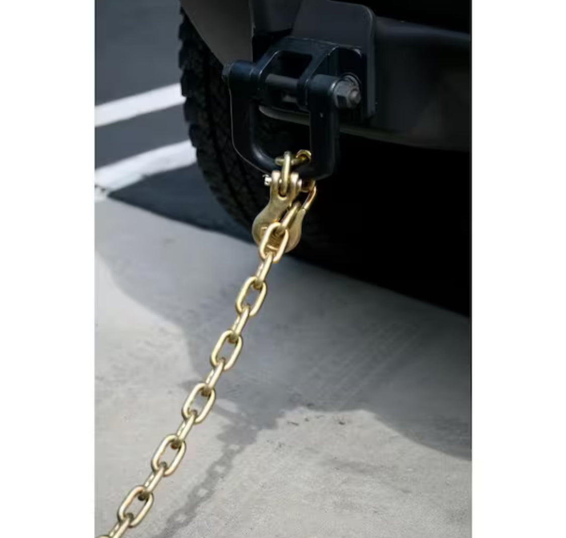 Everbilt 5/16 in. x 20 ft. Grade 70 Yellow Zinc Plated Steel Tow Chain with Grab Hooks