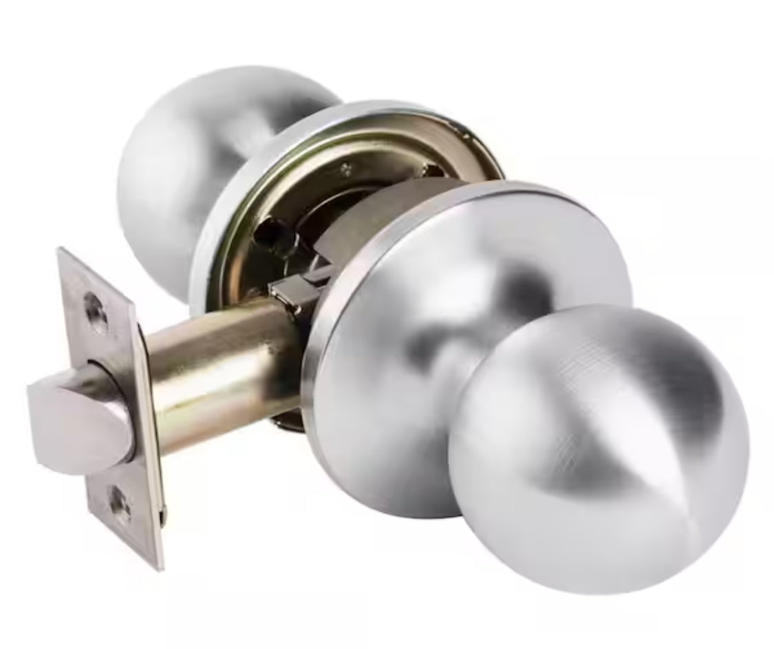 Universal Hardware Light Duty Commercial Passage (Hall/Closet) Knob, UL 3-Hr Fire ANSI Grade 2, Satin Chrome Finish