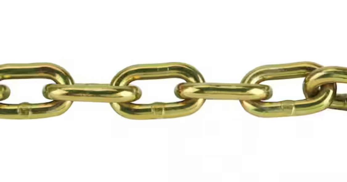 Everbilt 5/16 in. x 20 ft. Grade 70 Yellow Zinc Plated Steel Tow Chain with Grab Hooks