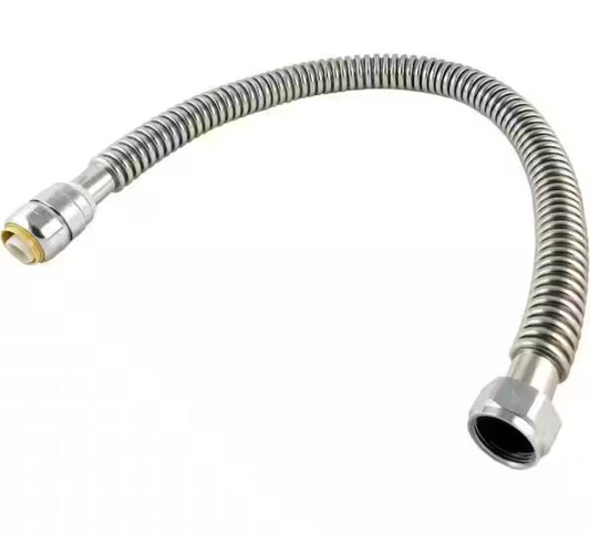 SharkBite 1 in. Push-to-Connect x 1 in. FIP x 24 in. Corrugated Stainless Steel Water Softener Connector