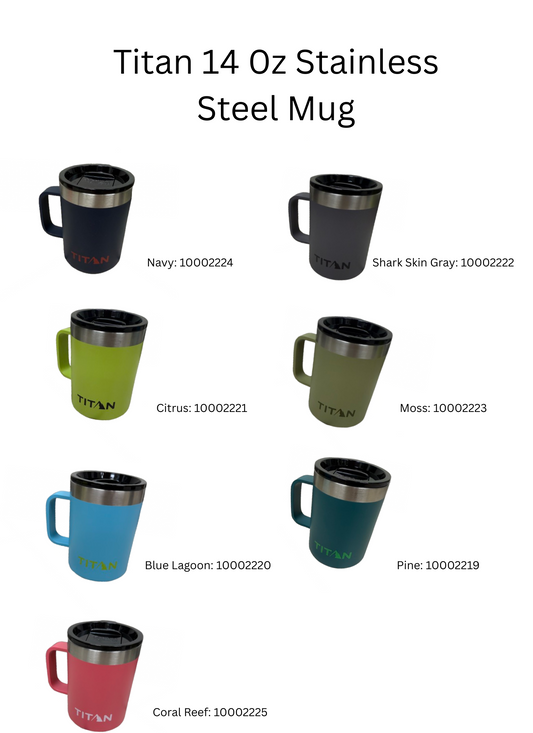 10002219 Titan 14oz Stainless Steel Mug "7 color options"-Pine