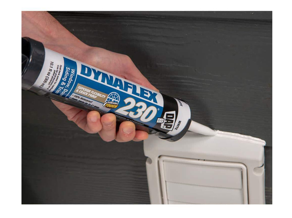 DAP Dynaflex 230 10.1 oz. White Premium Elastomeric Exterior/Interior Window, Door and Trim Sealant