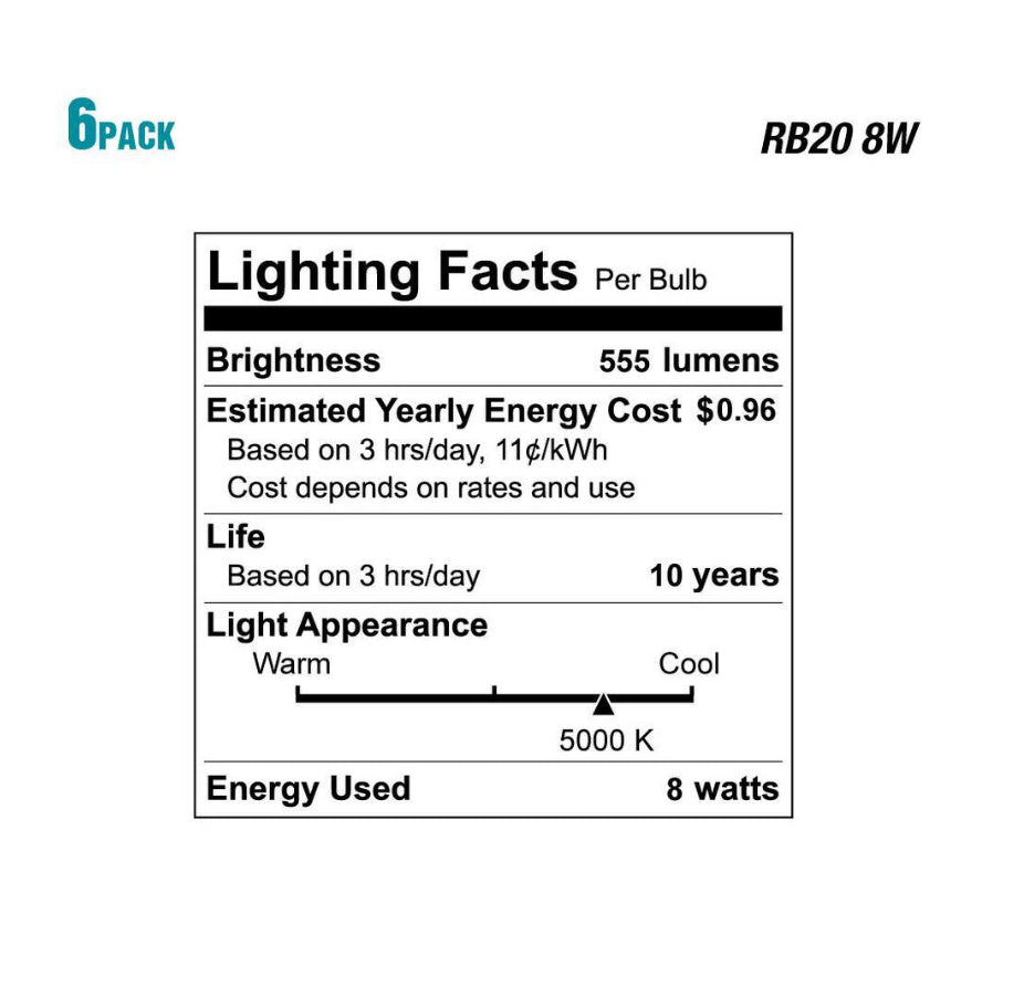 Ecosmart 50-Watt Equivalent BR20 Dimmable LED Light Bulb Daylight (6-Pack) Damaged Box