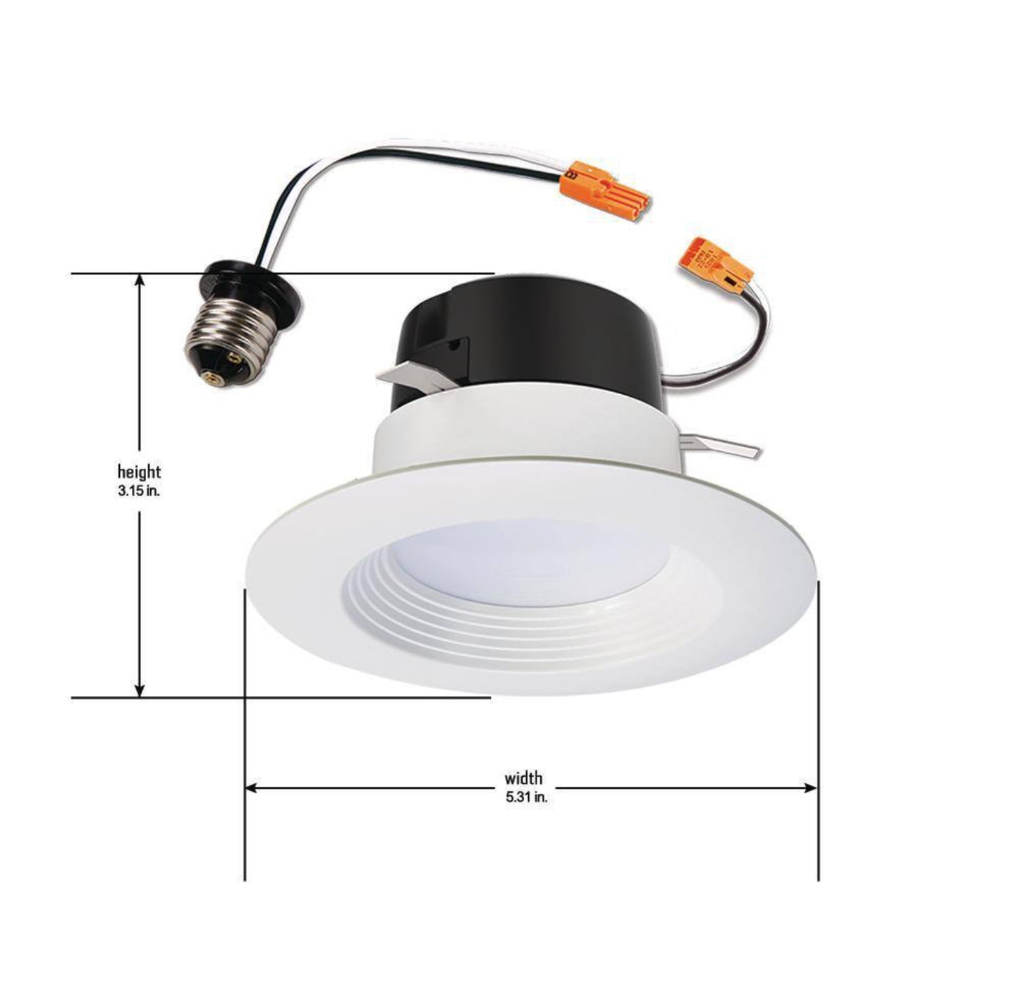 Halo LT 4 in. 2700K Integrated LED White Recessed Ceiling Light Retrofit Trim, Warm White Damaged Box