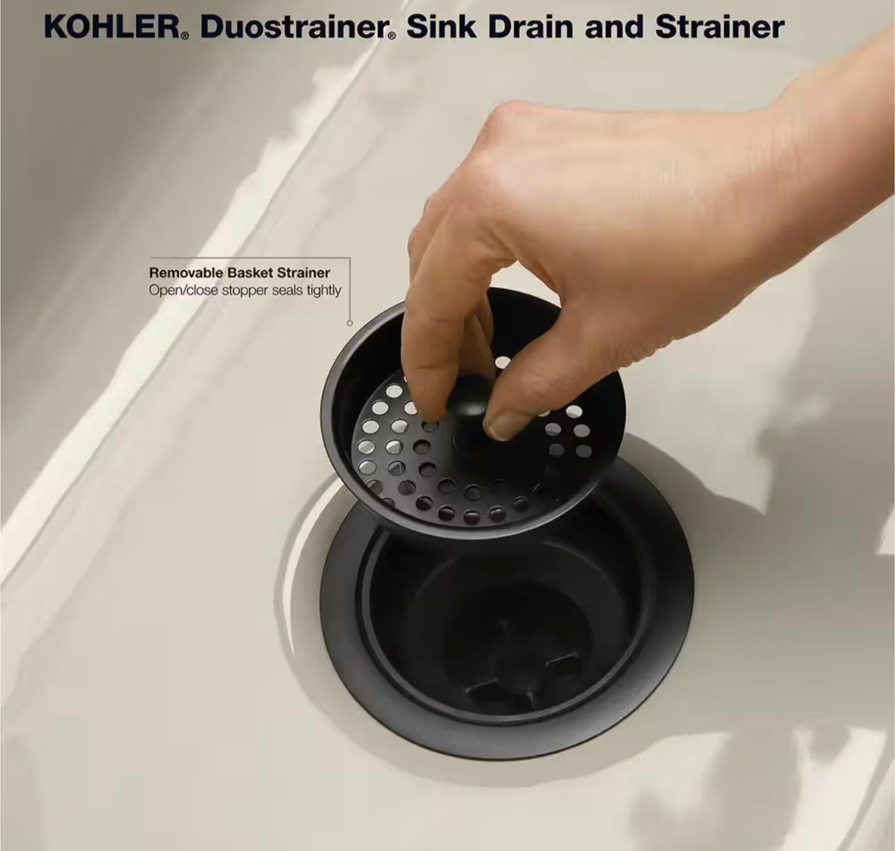 Kohler Duostrainer 4-1/2 in. Sink Strainer in Matte Black